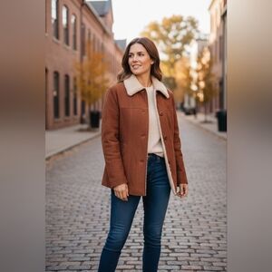 🌟Authentic Vintage Sherling/Leather Coat🌟